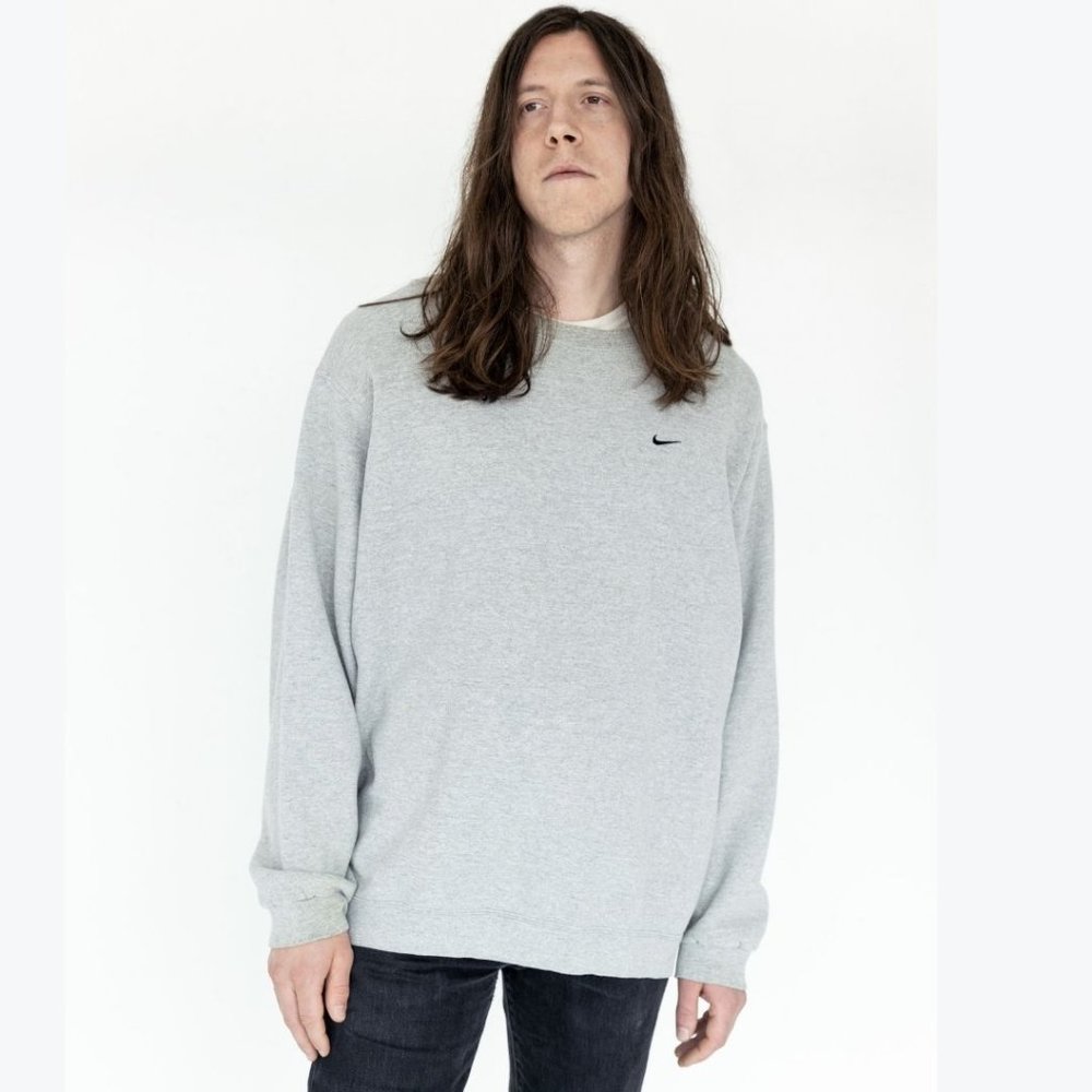 NIKE Vintage 90s Swoosh Logo Grey Sweatshirt